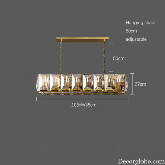 Timeless Classic American LED Crystal Chandelier - Available in Gold, Silver, and Black Finishes, Perfect for Dining Rooms - DecorGlobe
