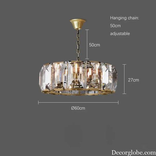 Timeless Classic American LED Crystal Chandelier - Available in Gold, Silver, and Black Finishes, Perfect for Dining Rooms - DecorGlobe