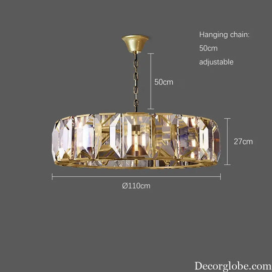 Timeless Classic American LED Crystal Chandelier - Available in Gold, Silver, and Black Finishes, Perfect for Dining Rooms - DecorGlobe