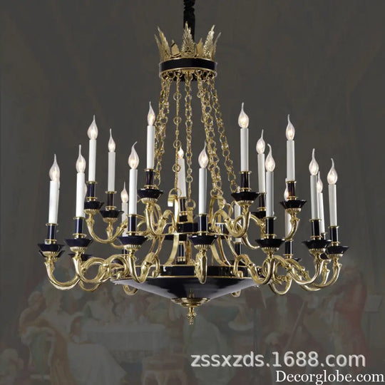 French style copper candle chandelier classical atmosphere living room dining room bedroom lamp European style villa