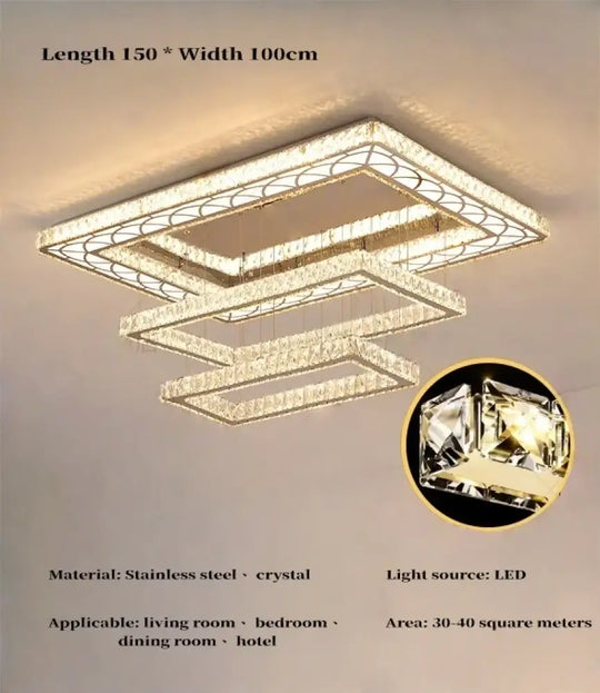 Modern Light Luxury Led Ceiling Crystal Light Home Decoration Living Room Bedroom Hotel Restaurant Villa Pendant Light