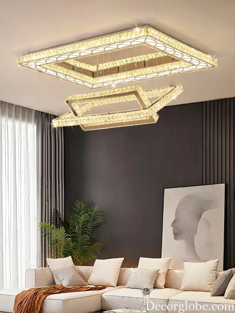 Modern Light Luxury Led Ceiling Crystal Light Home Decoration Living Room Bedroom Hotel Restaurant Villa Pendant Light
