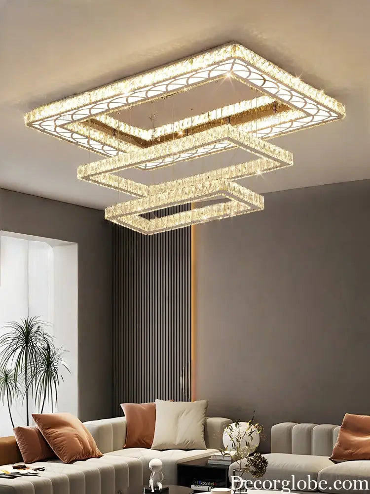 Modern Light Luxury Led Ceiling Crystal Light Home Decoration Living Room Bedroom Hotel Restaurant Villa Pendant Light