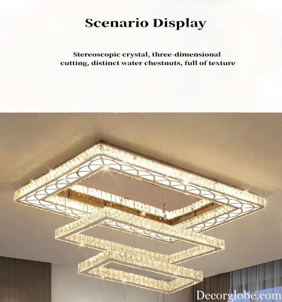 Modern Light Luxury Led Ceiling Crystal Light Home Decoration Living Room Bedroom Hotel Restaurant Villa Pendant Light