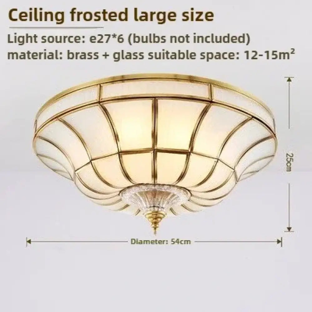 Nordic Copper Glass Circular Ceiling Light For Aisle Restaurant Bar Living Room Bedroom Household LED Lighting Fixtures