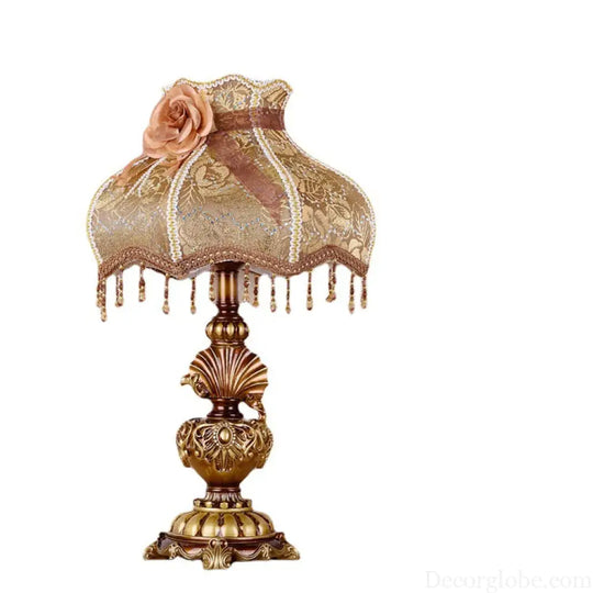 European Style Table Lamp Bedroom Bedside Lamp Optional Dimmable Home Retro Warm Light Simple Modern Creative Plug-in