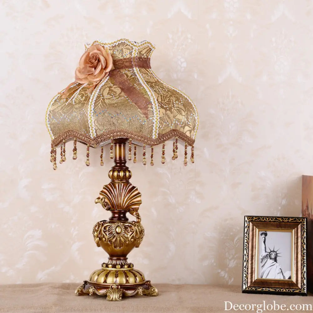 European Style Table Lamp Bedroom Bedside Lamp Optional Dimmable Home Retro Warm Light Simple Modern Creative Plug-in