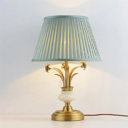 All-copper American table lamp modern living room bedroom bedside table lamp hotel decoration Jade lamp cross-border