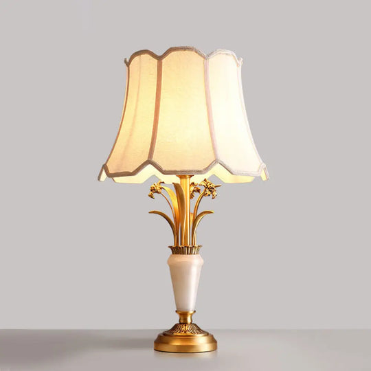 All-copper American table lamp modern living room bedroom bedside table lamp hotel decoration Jade lamp cross-border
