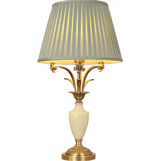 All-copper American table lamp modern living room bedroom bedside table lamp hotel decoration Jade lamp cross-border