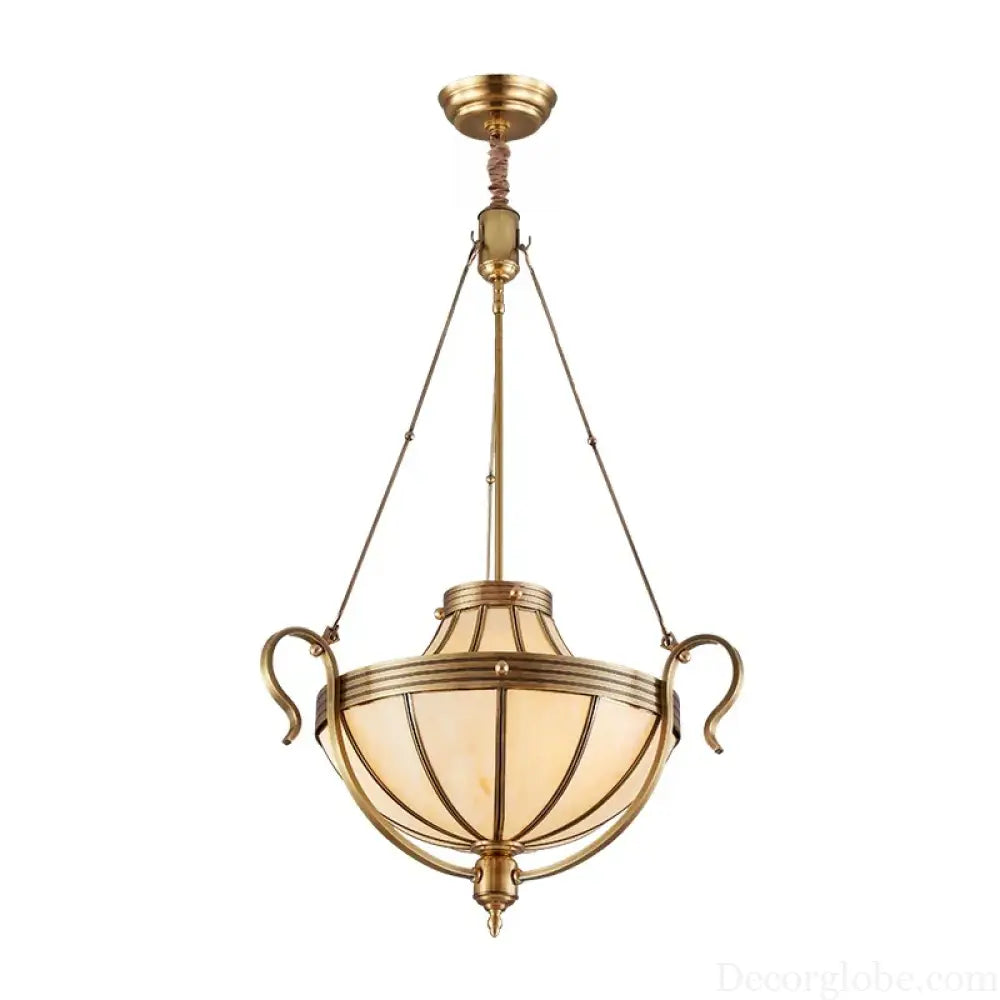 American Style Duplex Led Pendant Light For Home Decoration Stairs All Copper Living Room Bedroom Corridor Lighting