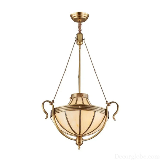 American Style Duplex Led Pendant Light For Home Decoration Stairs All Copper Living Room Bedroom Corridor Lighting