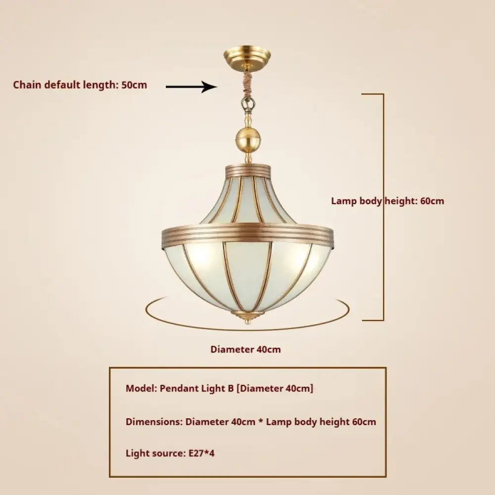 American Style Duplex Led Pendant Light For Home Decoration Stairs All Copper Living Room Bedroom Corridor Lighting