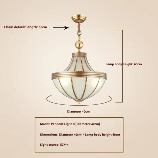 American Style Duplex Led Pendant Light For Home Decoration Stairs All Copper Living Room Bedroom Corridor Lighting