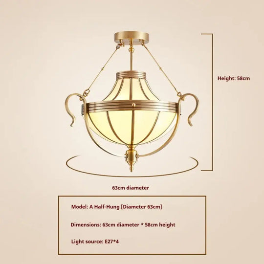 American Style Duplex Led Pendant Light For Home Decoration Stairs All Copper Living Room Bedroom Corridor Lighting