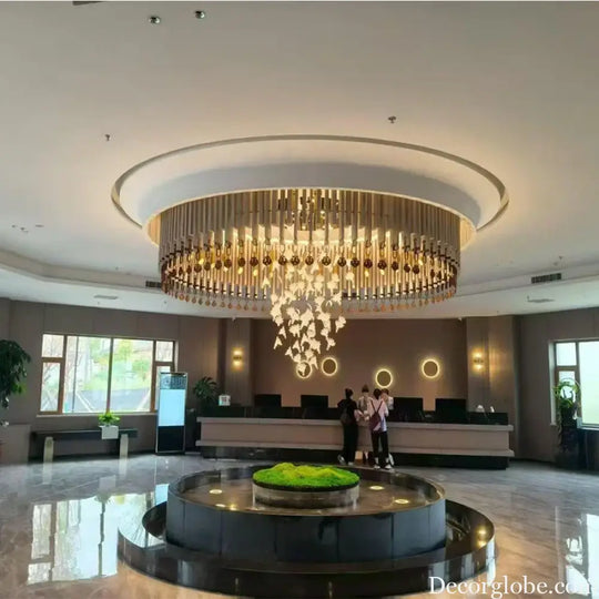 Valentina Custom Build Double Height Circle Chandelier Chandelier