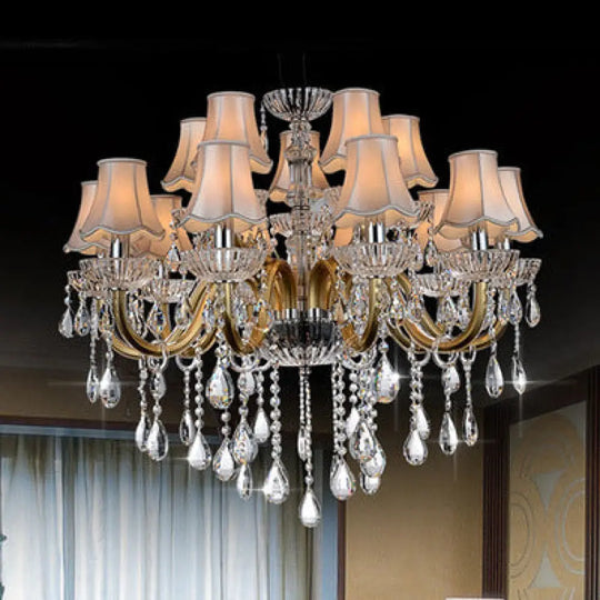 Luxury hotel wedding hall crystal chandelier European living room dining room lamps Villa atmospheric duplex Hall