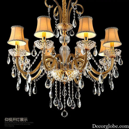 Luxury hotel wedding hall crystal chandelier European living room dining room lamps Villa atmospheric duplex Hall