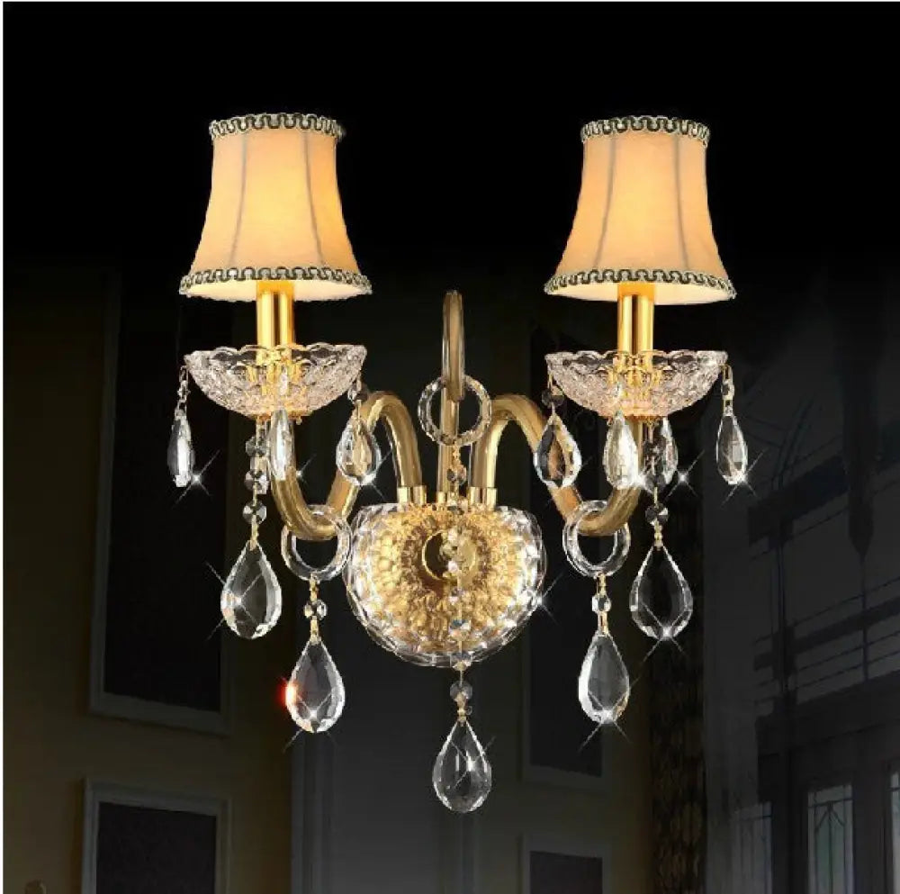 Luxury hotel wedding hall crystal chandelier European living room dining room lamps Villa atmospheric duplex Hall