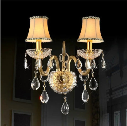 Luxury hotel wedding hall crystal chandelier European living room dining room lamps Villa atmospheric duplex Hall
