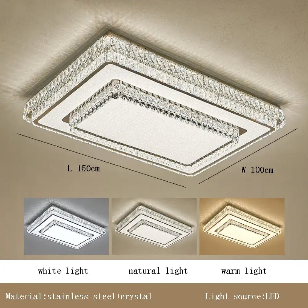 Light Luxury Crystal LED Ceiling Lamp High-end Home Decor for Bedroom Living Room Post-modern Minimalist Lamparas