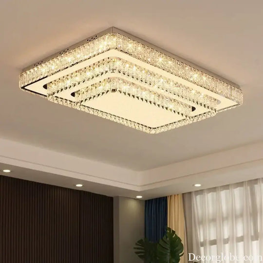Light Luxury Crystal LED Ceiling Lamp High-end Home Decor for Bedroom Living Room Post-modern Minimalist Lamparas