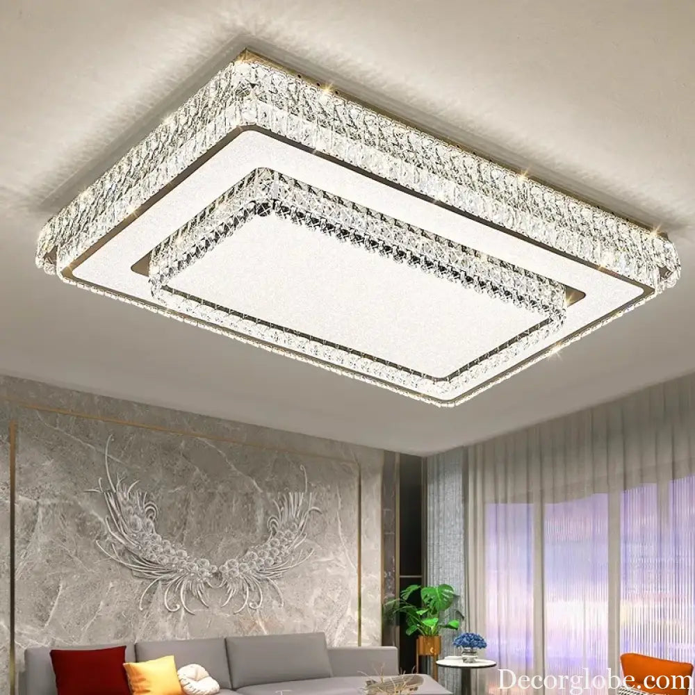 Light Luxury Crystal LED Ceiling Lamp High-end Home Decor for Bedroom Living Room Post-modern Minimalist Lamparas