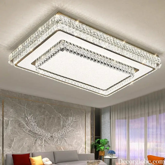 Light Luxury Crystal LED Ceiling Lamp High-end Home Decor for Bedroom Living Room Post-modern Minimalist Lamparas