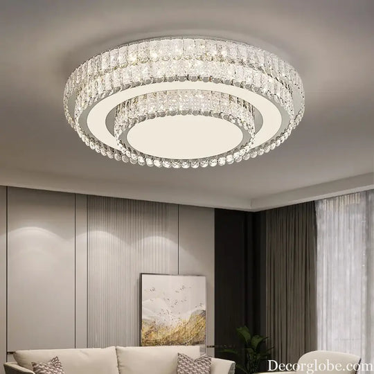 Light Luxury Crystal LED Ceiling Lamp High-end Home Decor for Bedroom Living Room Post-modern Minimalist Lamparas