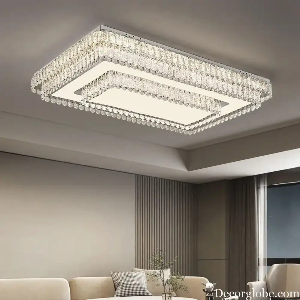Light Luxury Crystal LED Ceiling Lamp High-end Home Decor for Bedroom Living Room Post-modern Minimalist Lamparas
