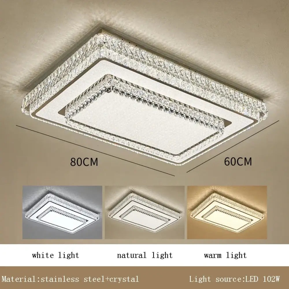 Light Luxury Crystal LED Ceiling Lamp High-end Home Decor for Bedroom Living Room Post-modern Minimalist Lamparas