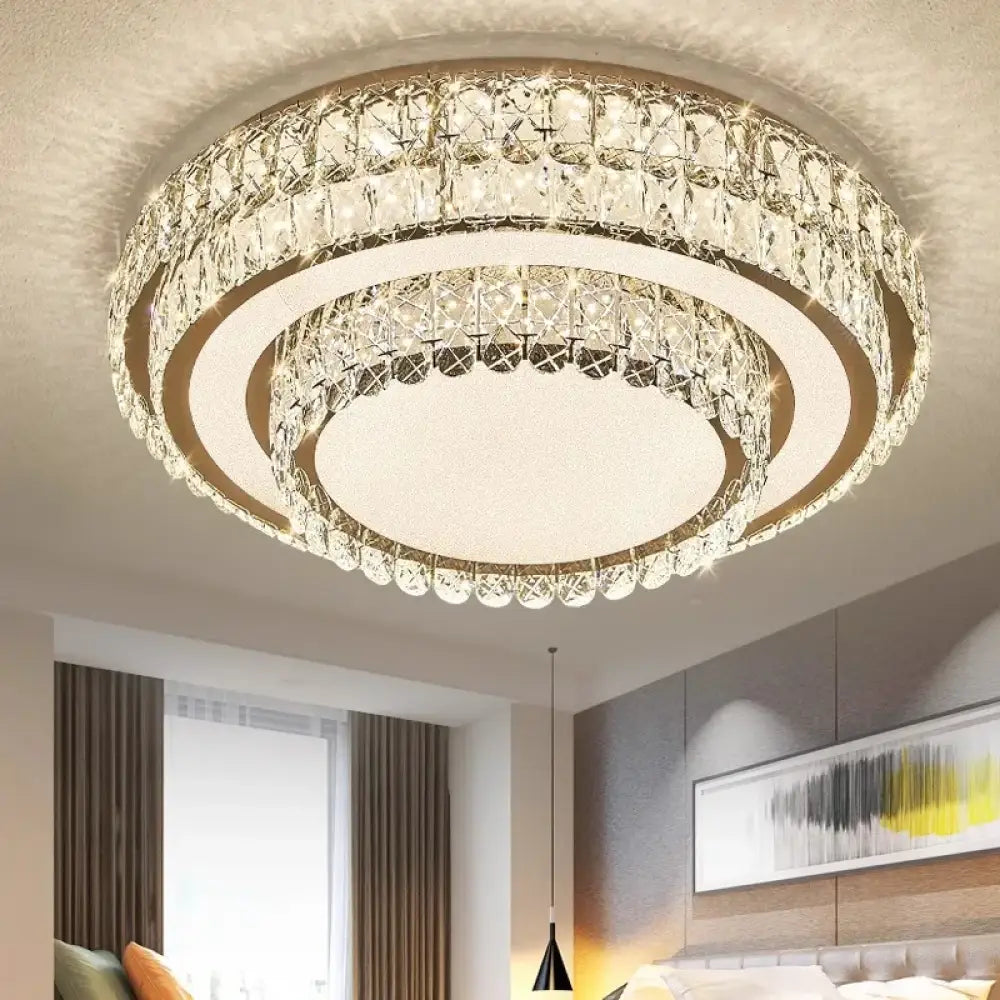 Light Luxury Crystal LED Ceiling Lamp High-end Home Decor for Bedroom Living Room Post-modern Minimalist Lamparas