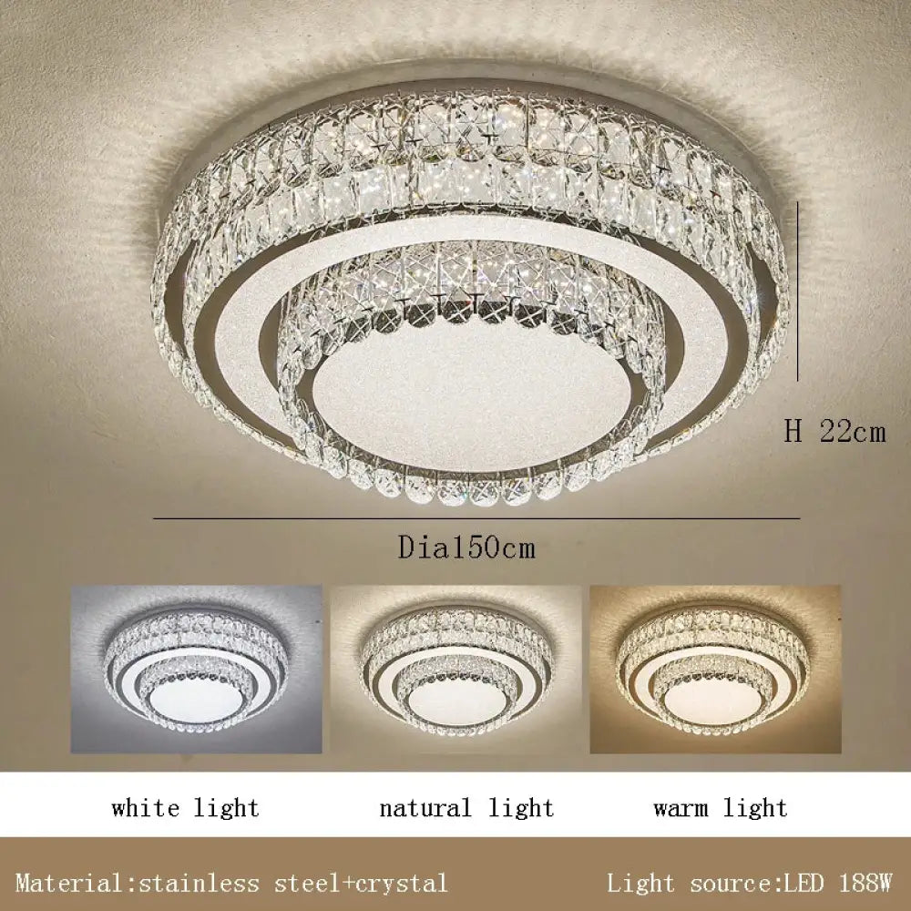 Light Luxury Crystal LED Ceiling Lamp High-end Home Decor for Bedroom Living Room Post-modern Minimalist Lamparas