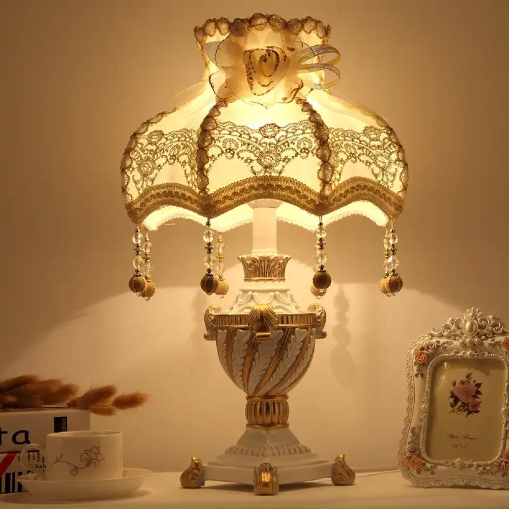 Valentina Mediterranean Luxury Hand-Woven Resin Table Lamp - Table Lamp