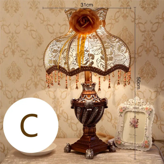 Valentina Mediterranean Luxury Hand-Woven Resin Table Lamp - US plug / C / Button Switch | CHINA - Table Lamp