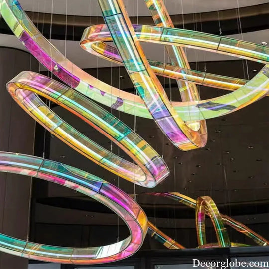 Valeria Custom Build Postmodern Acrylic Round Chandelier Chandelier