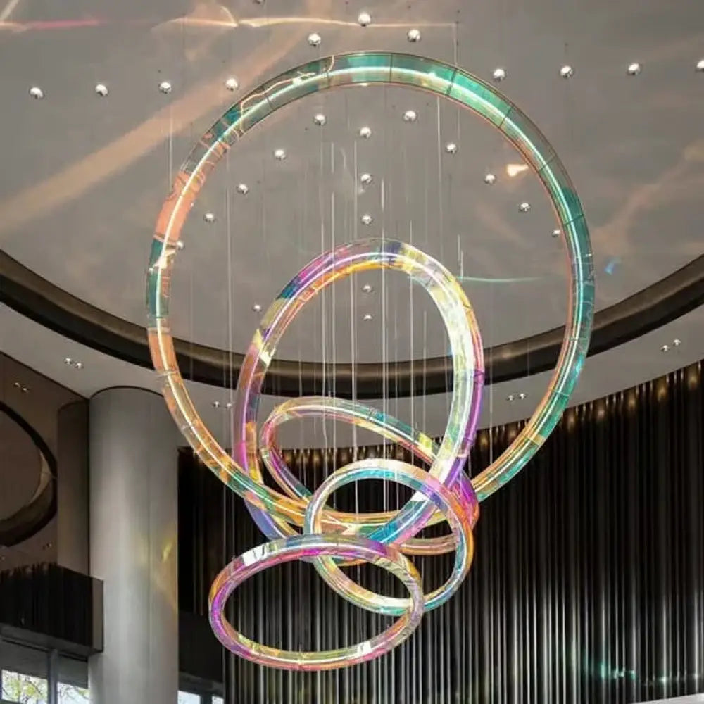 Valeria Custom Build Postmodern Acrylic Round Chandelier Chandelier