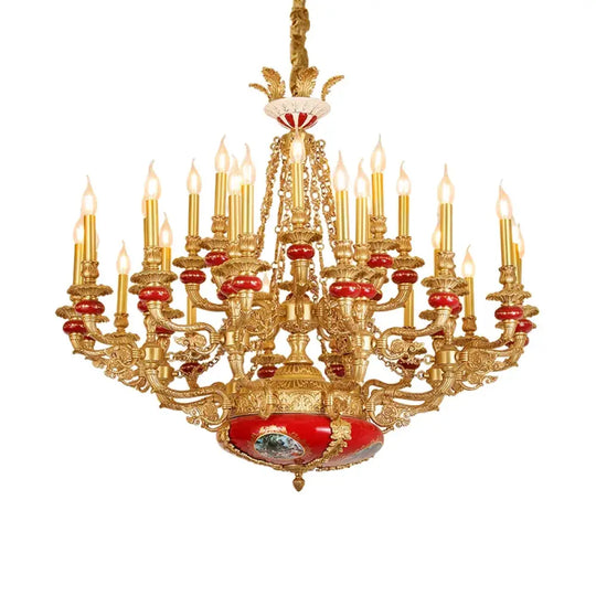 VALÉRIN European Baroque Copper &amp; Ceramic Chandelier 10lights D85 H80cm Chandelier