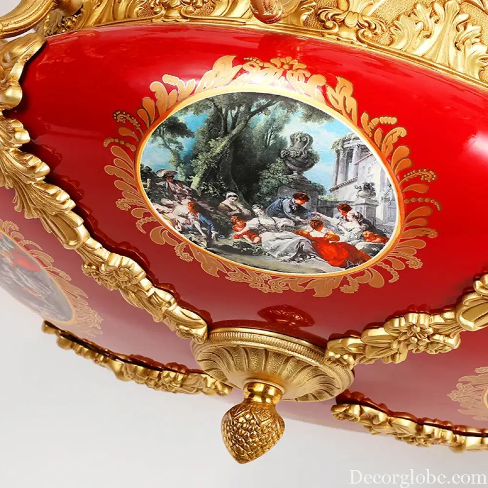 VALÉRIN European Baroque Copper &amp; Ceramic Chandelier Chandelier