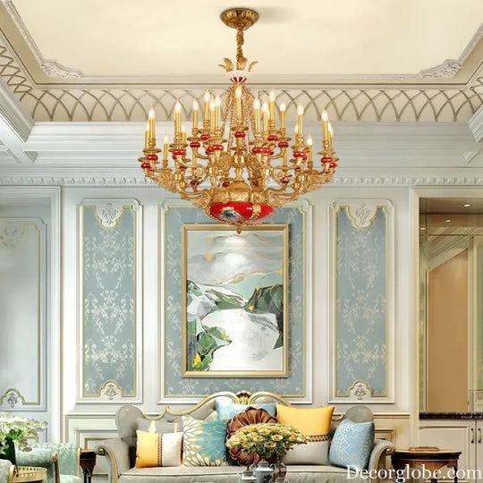 VALÉRIN European Baroque Copper &amp; Ceramic Chandelier Chandelier