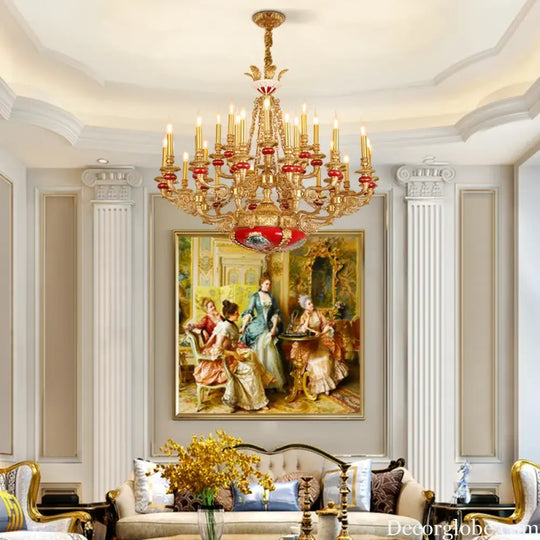 VALÉRIN European Baroque Copper &amp; Ceramic Chandelier Chandelier