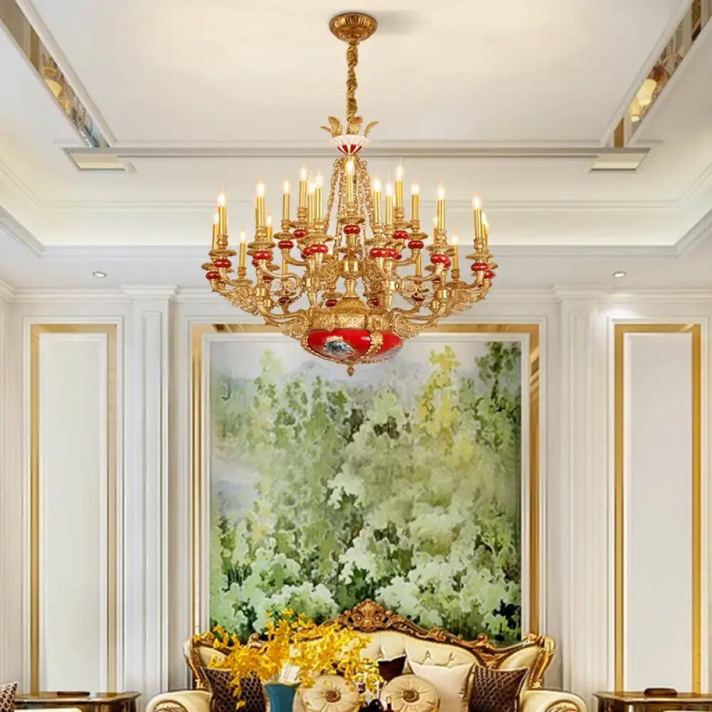 VALÉRIN European Baroque Copper &amp; Ceramic Chandelier Chandelier