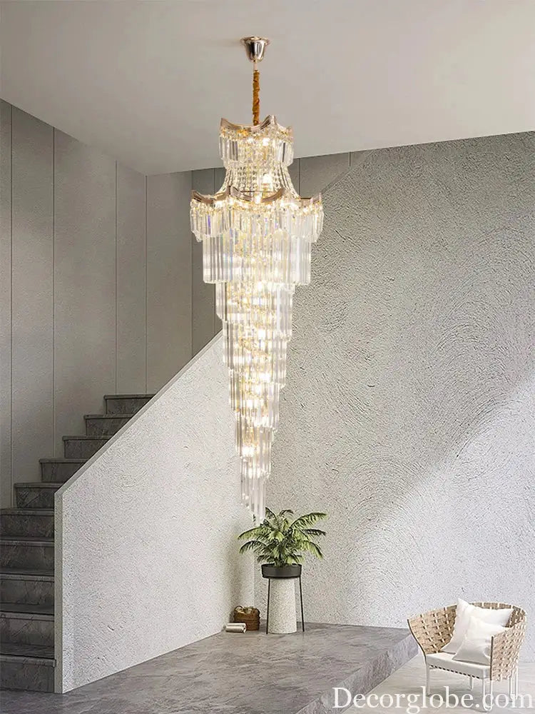 New Design Villa Living Room Crystal Chandelier - Grandeur for High Ceilings, Hotel Lobbies, and Staircase Illumination - DecorGlobe