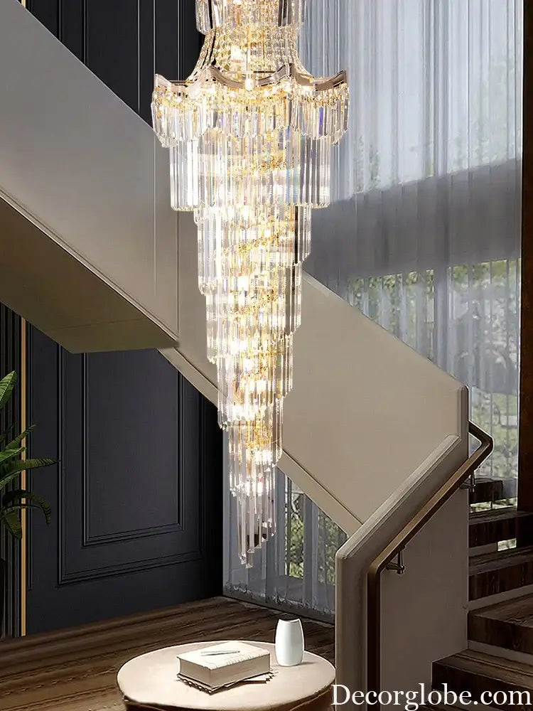 New Design Villa Living Room Crystal Chandelier - Grandeur for High Ceilings, Hotel Lobbies, and Staircase Illumination - DecorGlobe