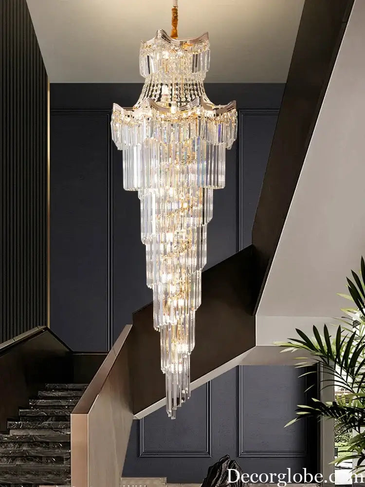 New Design Villa Living Room Crystal Chandelier - Grandeur for High Ceilings, Hotel Lobbies, and Staircase Illumination - DecorGlobe