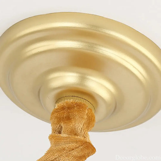 Vintage Brass Hanging Ceiling Light - 4/6/8 Lights with Crystal Deco