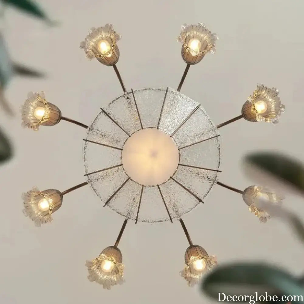 Vintage Flower Glass LED Pendant Chandelier Chandelier