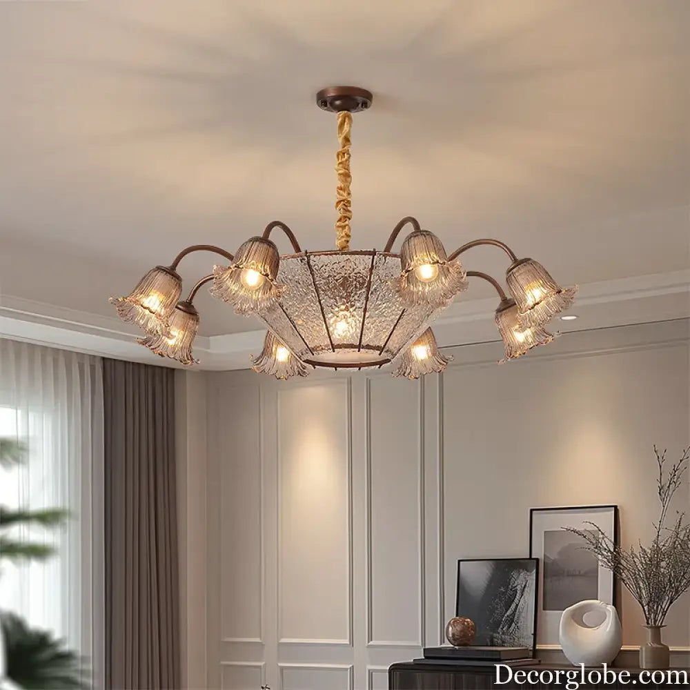 Vintage Flower Glass LED Pendant Chandelier Chandelier