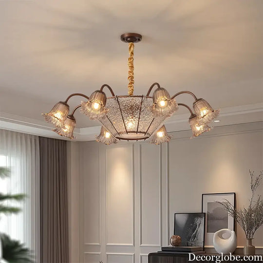 Vintage Flower Glass LED Pendant Chandelier Chandelier
