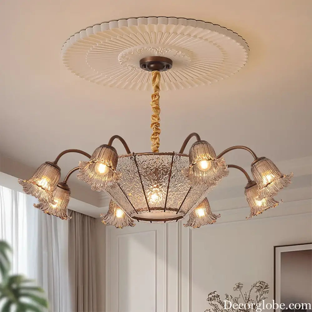 Vintage Flower Glass LED Pendant Chandelier Chandelier